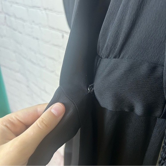 BA&SH Game Wrap Dress Noir Asymmetric Whimsigoth Midi size XS Dark romance emo - Picture 7 of 9